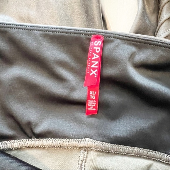 SPANX Moto High Waisted Leggings Pants Gunmetal Gray XL - Picture 4 of 6